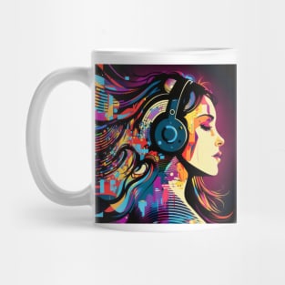 Music Lover Beautiful Latina Listening to Music Latina Woman Mug